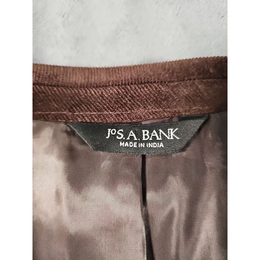 Jos A Bank Corduroy‎ Blazer Chocolate Brown Sport Coat Mens 46R 2-Button Vtg